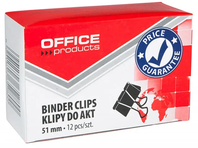 Pince Foldback, Noir, 51 Mm, Boîte De 12 Pièces