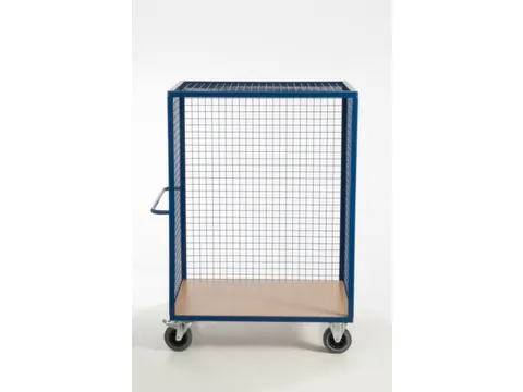 kastwagen,draagverm. 600kg,laadvl. LxB 980x700mm,houtplaat,3gaaswanden