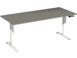 Elektrisch ihv bureau,HxBxD 630-1280x1800x800mm,blad onyxgrijs