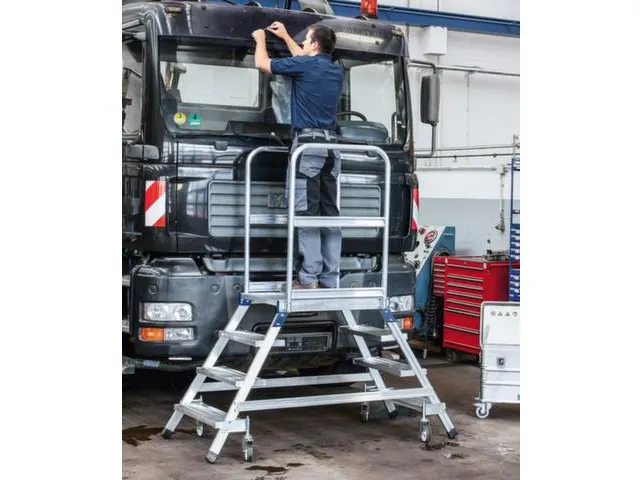 Escalier Mobile Estrade 960x600x800mm 2 X 4 Marches Aluminium