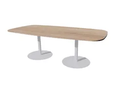 Linesto vergadertafel 240x120 deens ovaal robson eiken 25mm alu