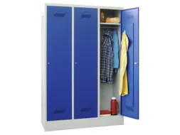 lockerkast,HxBxD 1850x1200x500mm,3vak,RAL7035,front RAL7035