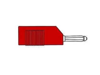 Banaanstekker 4mm male rood met achterinvoer en schroefaansluiting - 1