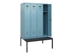 locker met bank,HxBxD 1950x1200x815mm,4vak,vak B 300mm,cilinderslot