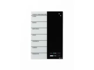 Glasmagneetbord Naga 40x60cm weekplanner Frans zwart/wit - 2