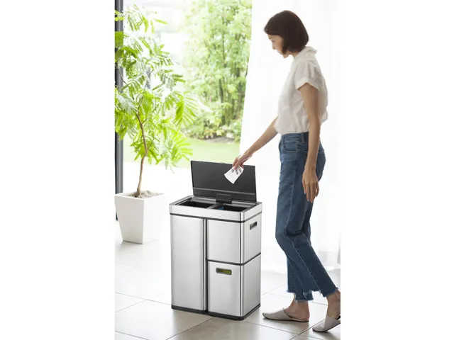 Afvalbak EKO Mirage Plus sensor 30 liter en 2x15 liter RVS