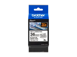 Brother TZe-SL261 zelflaminerende labeltape zwart op wit - 36 mm – v - 2