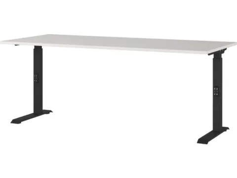 In hoogte verstelbaar bureau,HxBxD 680-910x1800x800mm,blad lichtgrijs