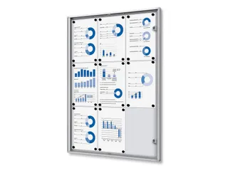 Vitrinebord Quantore voor binnen 9x A4 zilver - 1