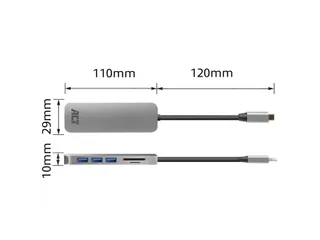 USB-C Hub 3.0 3x USB-A Cardreader PD - 12