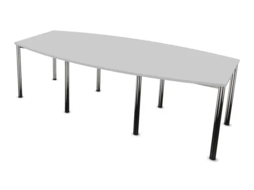 vergadertafel,HxBxD 740x2400x1200mm,vatvormig,MP-lichtgrijs