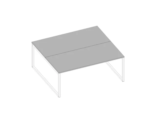 benchtafel,HxBxD 730x1800x1600mm,blad grijs,sledeframe wit