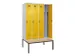 locker met bank,voor scheiding van kleding,HxBxD 2120x1200x815mm,4vak
