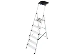 trapladder,eenzijdig,6treden,bordes m. antislip elementen,balk L 2,05m