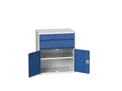 ladekast HxBxD 900x800x550mm 2laden 2deuren RAL7035 front RAL5010