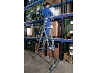 verrijdbare treden-platformladder eenzijdig 8treden stand H 1 9m - 4