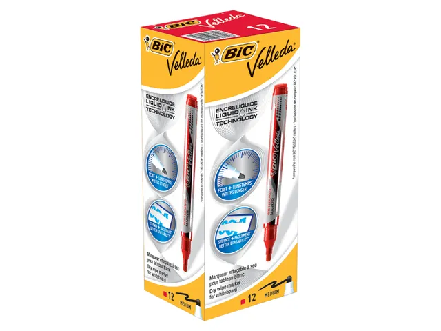 Viltstift Bic Velleda liquid whiteboard rond medium rood