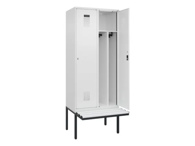 locker met bank,voor scheiding van kleding,HxBxD 2120x800x815mm,2vak