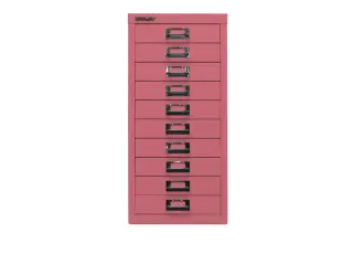 kantoor-ladekast HxBxD 590x279x380mm 10 laden romp + front pink staal - 4