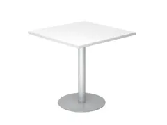 table de réunion HxlxP 745x800x800mm carré pied à disque argent