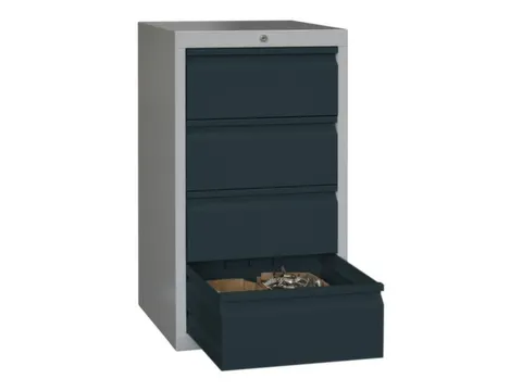 ladekast 900x500x500mm 4laden cilinderslot RAL7035 front RAL7016