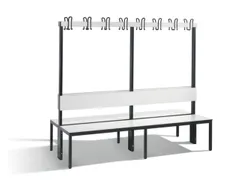 omkleedbank,HxLxD 1650x2000x760mm,HPL wit,frame staal RAL7021