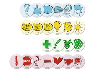 Workshopkaart emoticon 95mm symbols assorti 250 Kaarten - 1