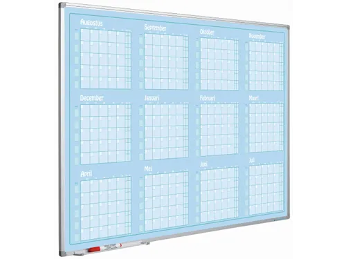 Jaarplanner 90x120 Blauw Softline Profiel NL Augustus - Juli