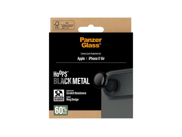 PanzerGlass Hoops Camera Lens Protector Black iPhone Air, Apple,