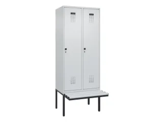 locker met bank,voor scheiding van kleding,HxBxD 2120x800x815mm,2vak - 2