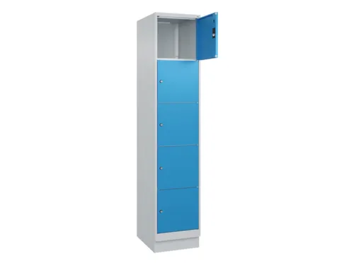 lockerkast,HxBxD 1950x400x500mm,1x5vakken,vak B 400mm,cil.-slot,sokkel