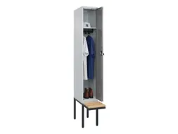 locker met bank,HxBxD 2120x300x815mm,1vak,vak B 300mm,draaigrendel