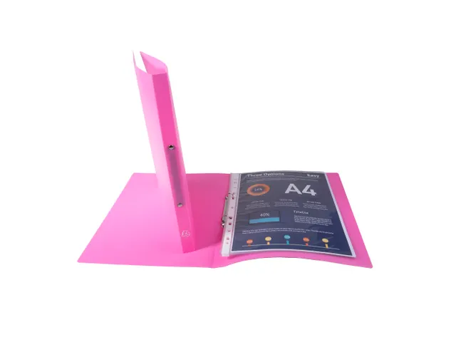 Ringmap PP A4 2R 15mm roze