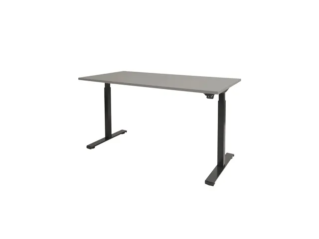 Dextro Basic Zit-sta Bureau Elektrisch 160x80 Licht Grijs 25mm Zwart