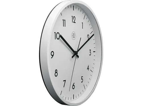wandklok NXT 30cm kunststof wit, witte wijzerplaat cijferaanduiding