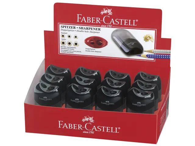 Puntenslijper Faber-Castell met afvalkoker zwart