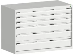 ladekast 900x1300x650mm 6laden zware lasten RAL7035 front RAL7035
