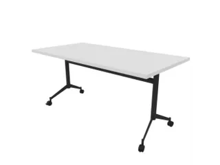 klaptafel,HxBxD 750x1600x800mm,hoekig,T-voet donkergrijs,ovale buis - 1