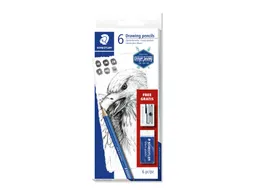 Potlodenset Staedtler Lumograph 100 met gratis gum en slijper