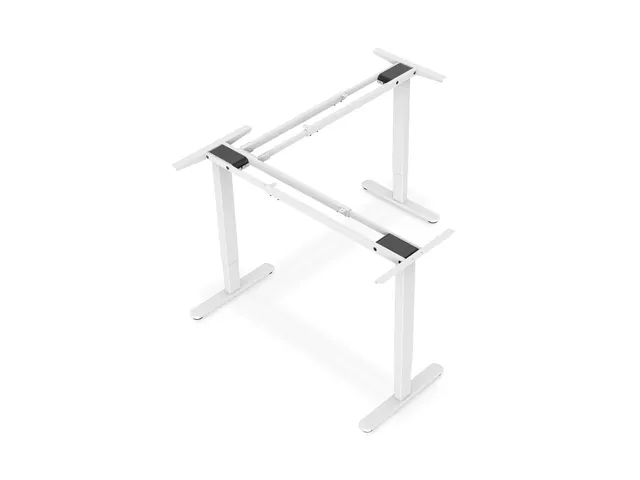 Elektrisch in hoogte verstelbaar tafelframe L-vormig Wit
