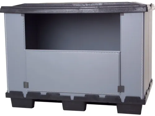 Pallet-Vouwkrat Hxlxb 800X1200X915Mm Kunststof Met Laadklep 9Poten