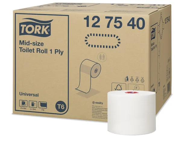 Tork Universal Compact Toiletrol 1-Laags 135 Meter T6 Recycled Wit