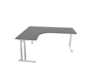 bureau in vrije vorm,HxBxD 740x1800x1600mm,vrije vorm,MS-donkergrijs - 3