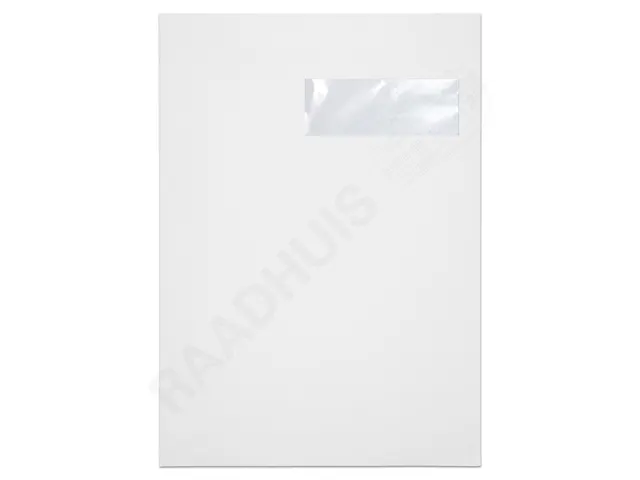 Envelop Raadhuis 229x324 C4 VR akte plakstrip wit 120gr 25 stuks