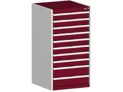 ladekast HxBxD 1200x650x650mm 10laden RAL7035 front RAL3004