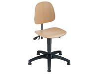 Werkplaatsstoel H 480-620Mm Beuken-Multiplex Gasveer Glijders Zwart