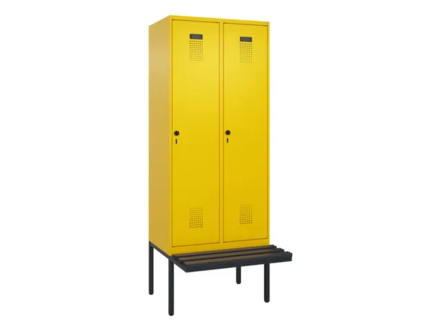 locker met bank,voor scheiding van kleding,HxBxD 2120x800x815mm,2vak