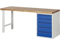 werkbank,RAL 7035/RAL 5010,HxBxD 890x2000x700mm,beukblad