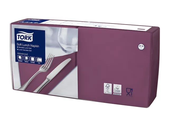 Tork 477865 Soft Lunchservet Advanced Paars 33x33cm