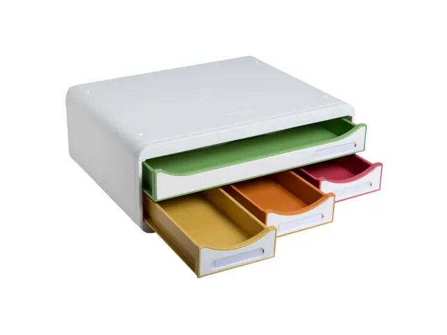 TOOLBOX MINI 4 lades wit/harlekijn/wit